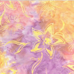 Tissu batik violet et jaune...